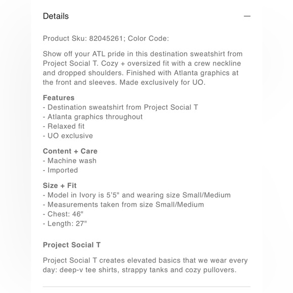 *NWT* Project Social T *Urban Outfitters* crewneck size S/M - Picture 6 of 9